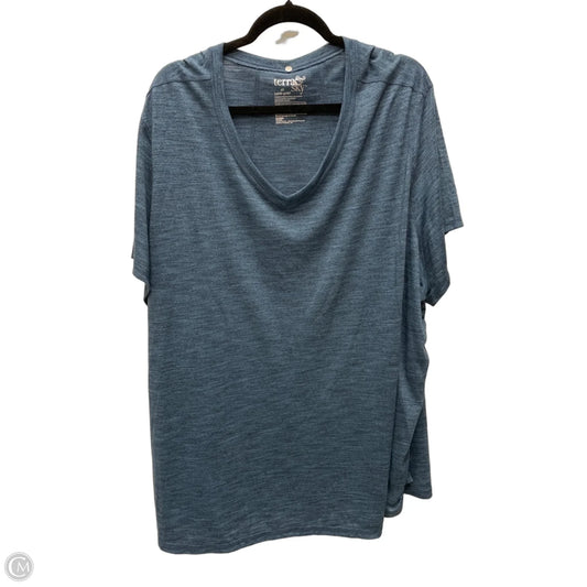 Top Short Sleeve By Terra & Sky In Blue, Size: 4x