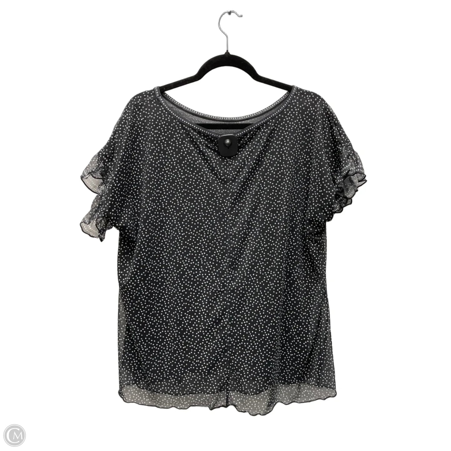 Top Short Sleeve By Max Studio In Polkadot Pattern, Size: 1x
