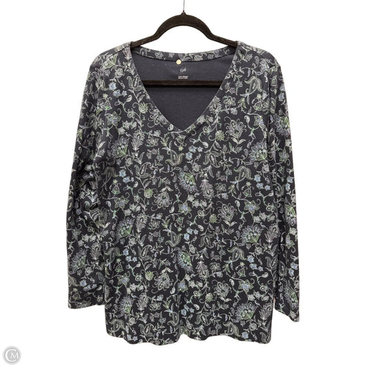 Top Long Sleeve By J. Jill In Floral Print, Size: M