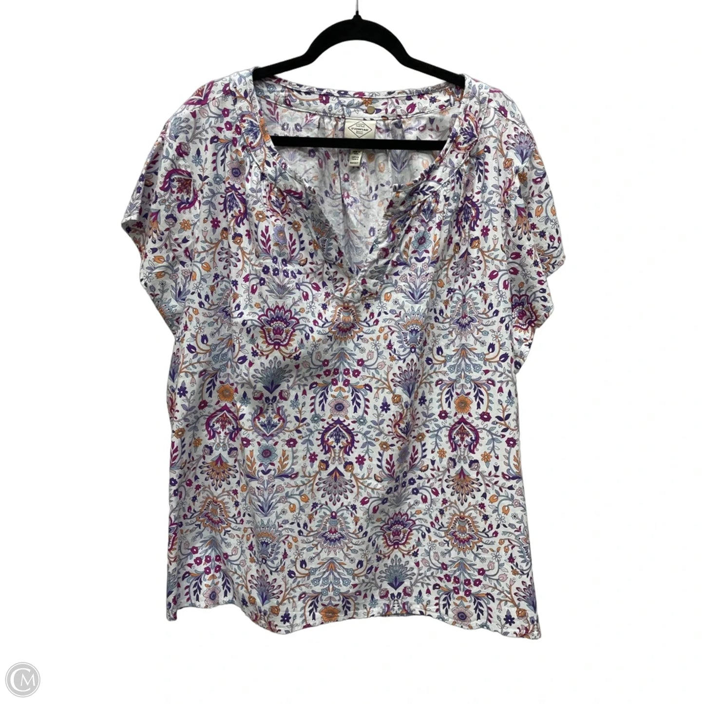 Top Short Sleeve By St Johns Bay In Floral Print, Size: 3x