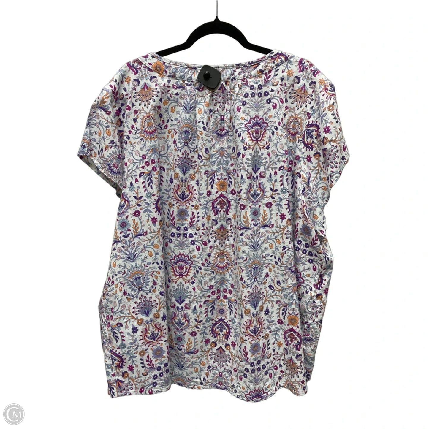 Top Short Sleeve By St Johns Bay In Floral Print, Size: 3x