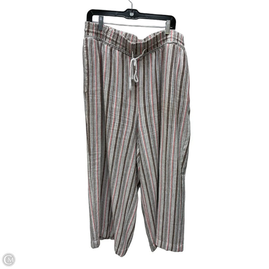 Pants Linen By Time And Tru In Striped Pattern, Size: 20