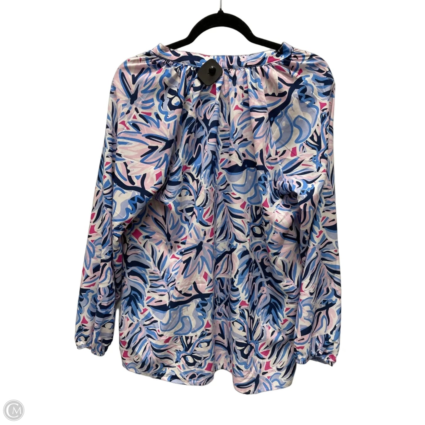 Top Long Sleeve By Simply Southern In Tropical Print, Size: L