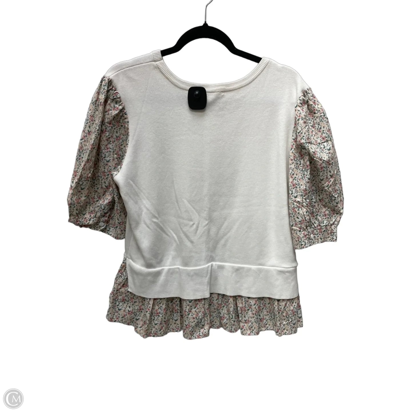 Top Short Sleeve By Anthropologie In Floral Print, Size: L