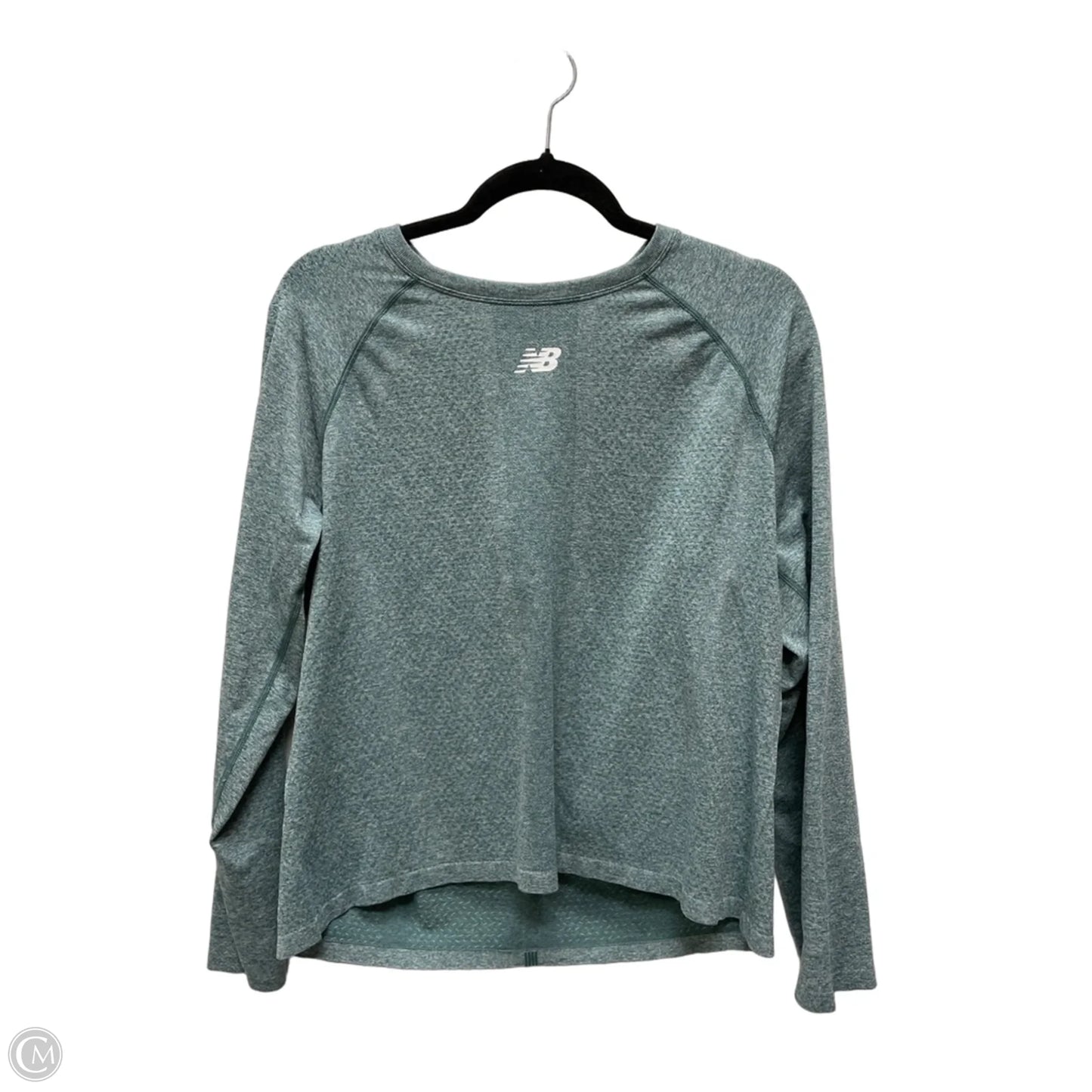 Athletic Top Long Sleeve Collar By New Balance In Green, Size: Xl