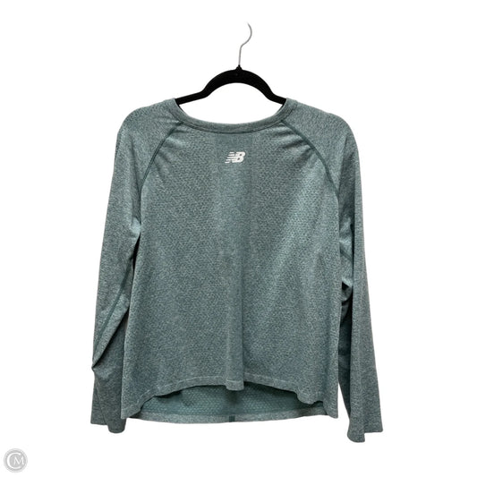 Athletic Top Long Sleeve Collar By New Balance In Green, Size: Xl