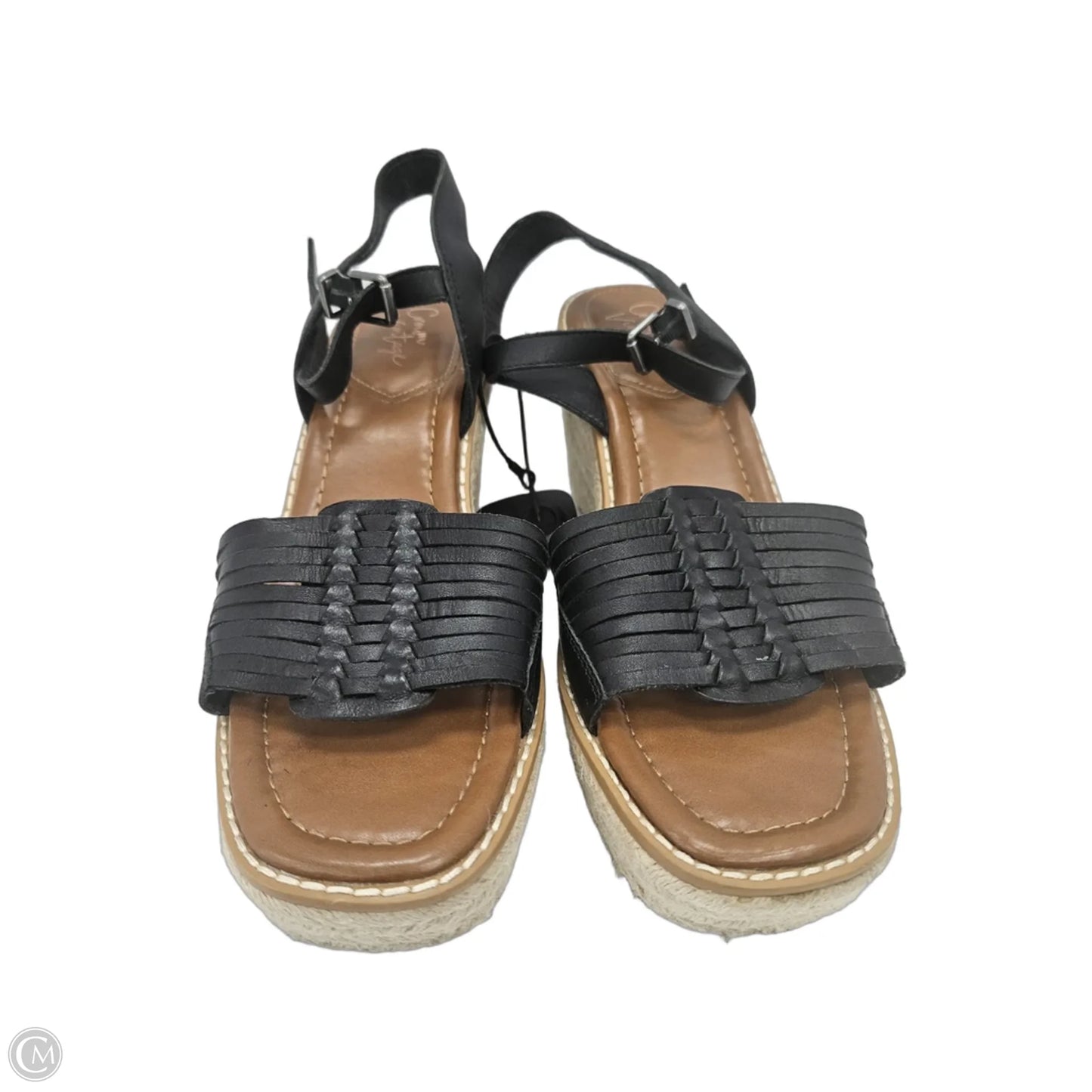 Sandals Heels Wedge By Crown Vintage In Black, Size: 9