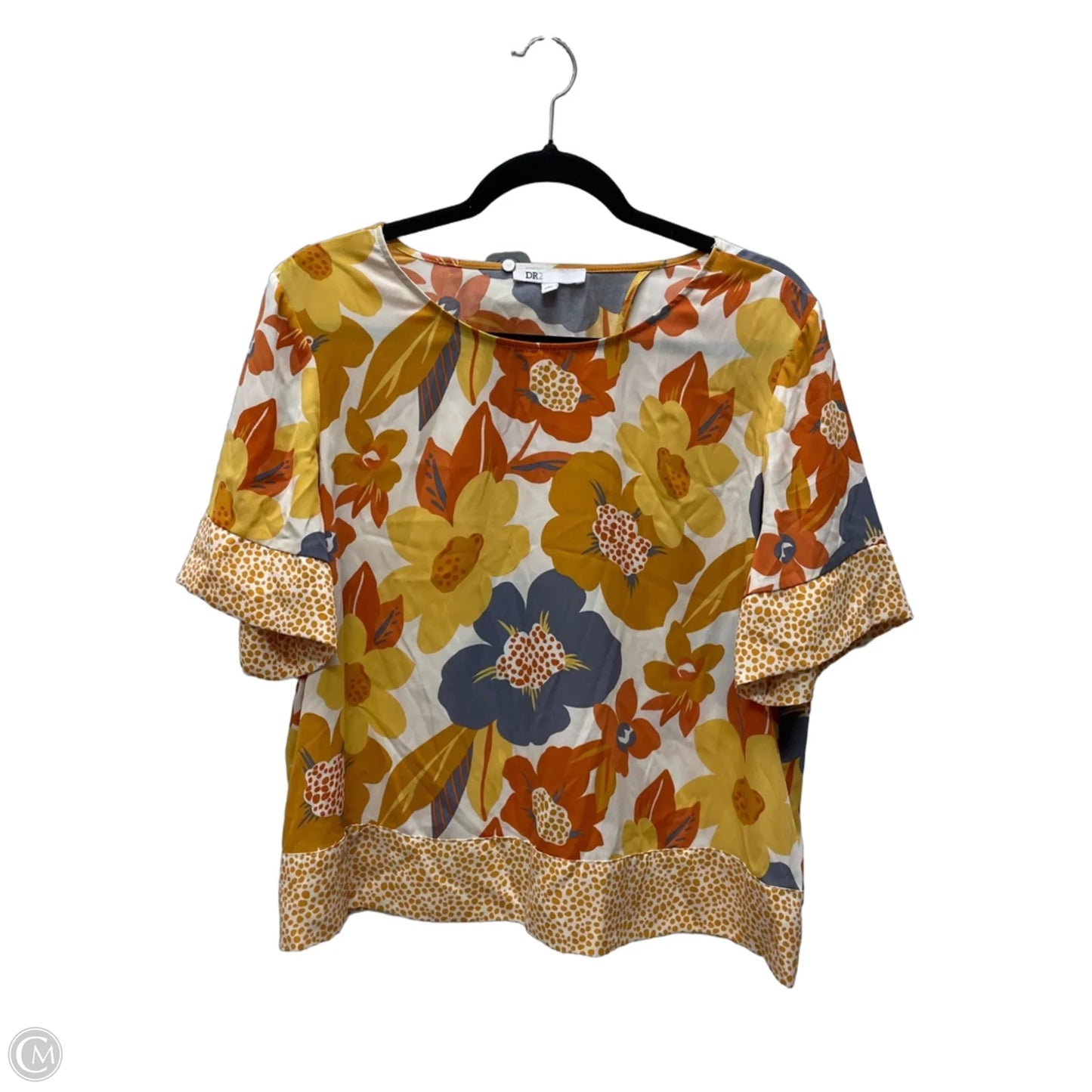 Top Short Sleeve By Dr2 In Floral Print, Size: L