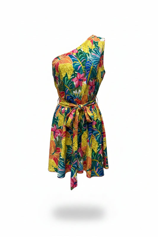 Romper By Shein In Tropical Print, Size: M