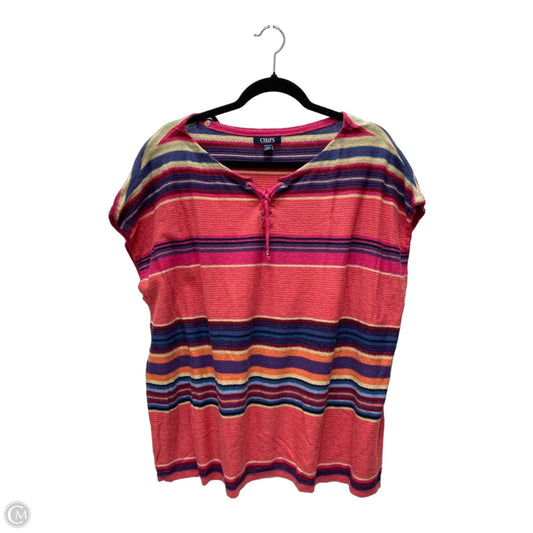 Top Sleeveless By Chaps In Striped Pattern, Size: 3x