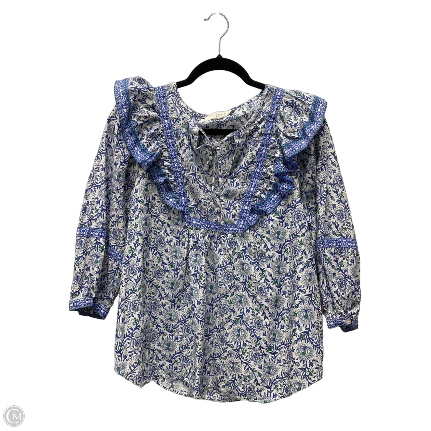 Top Long Sleeve By Loft In Floral Print, Size: M