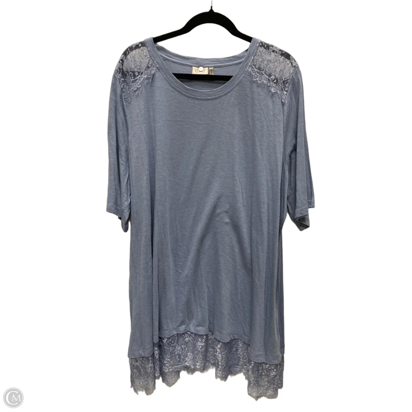 Top Short Sleeve By Logo In Blue, Size: 3x