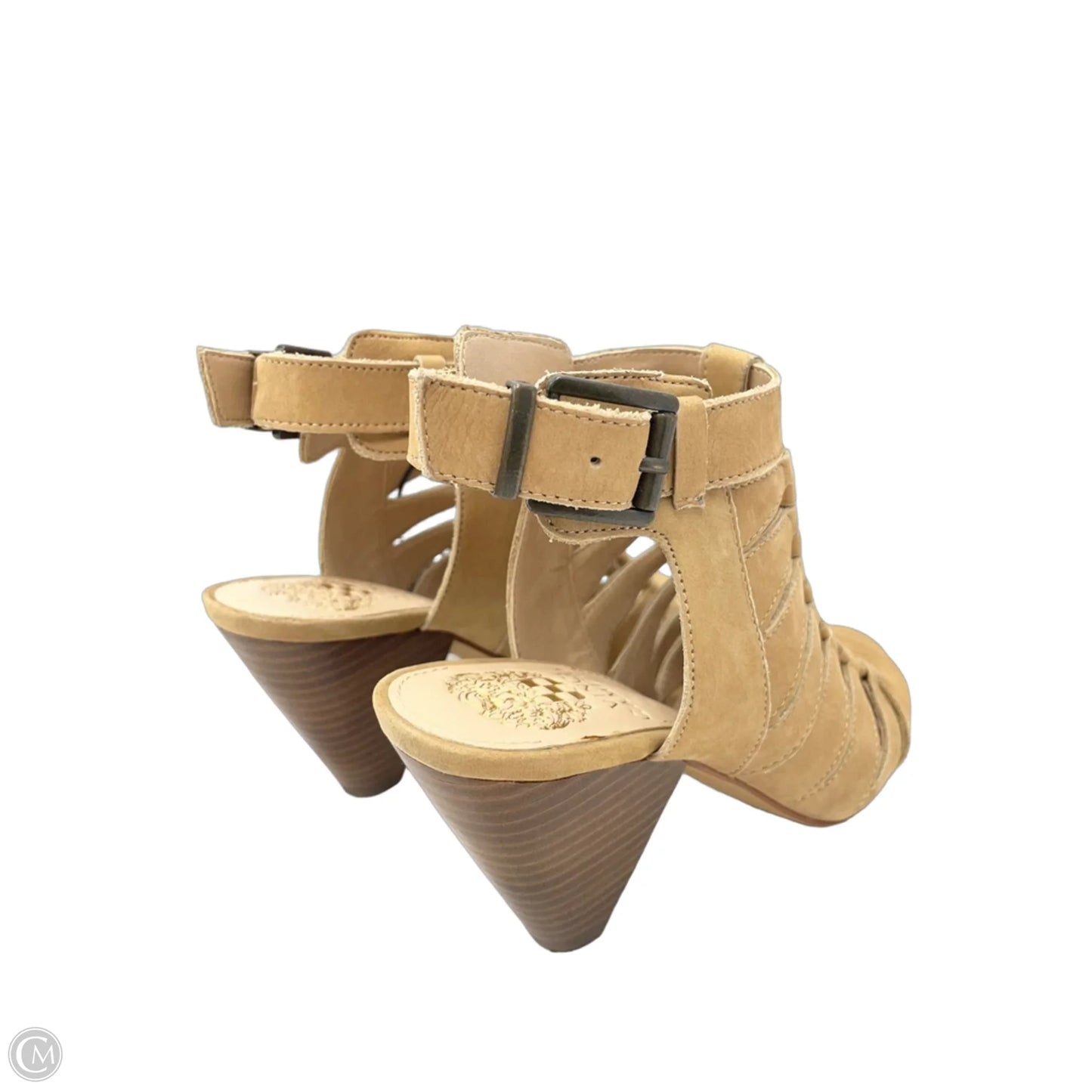 Sandals Heels Block By Vince Camuto In Tan, Size: 6.5