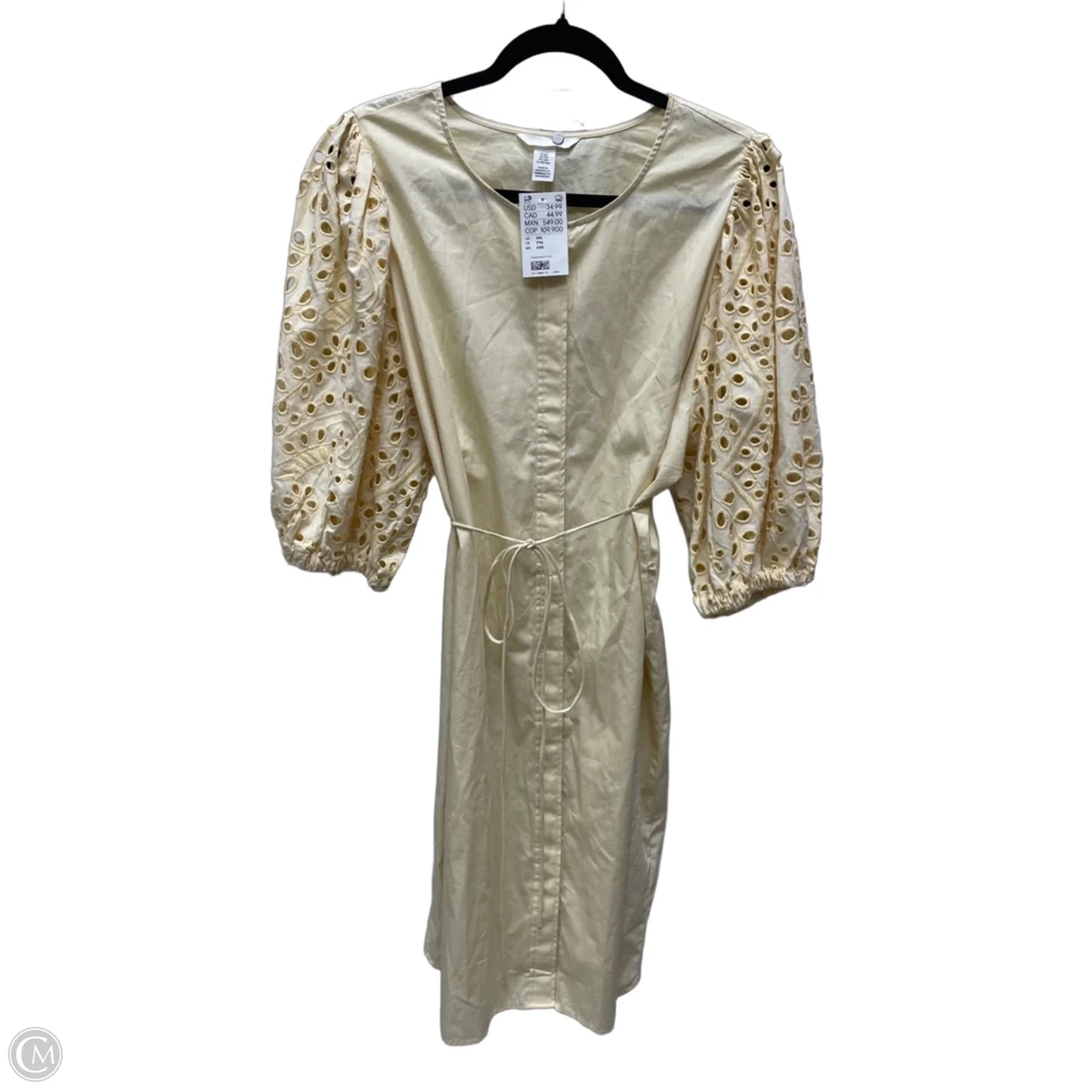 Dress Casual Midi By H&m In Yellow, Size: 2x