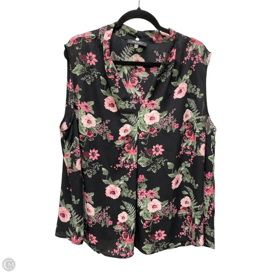 Top Sleeveless By Nine West Apparel In Floral Print, Size: 3x