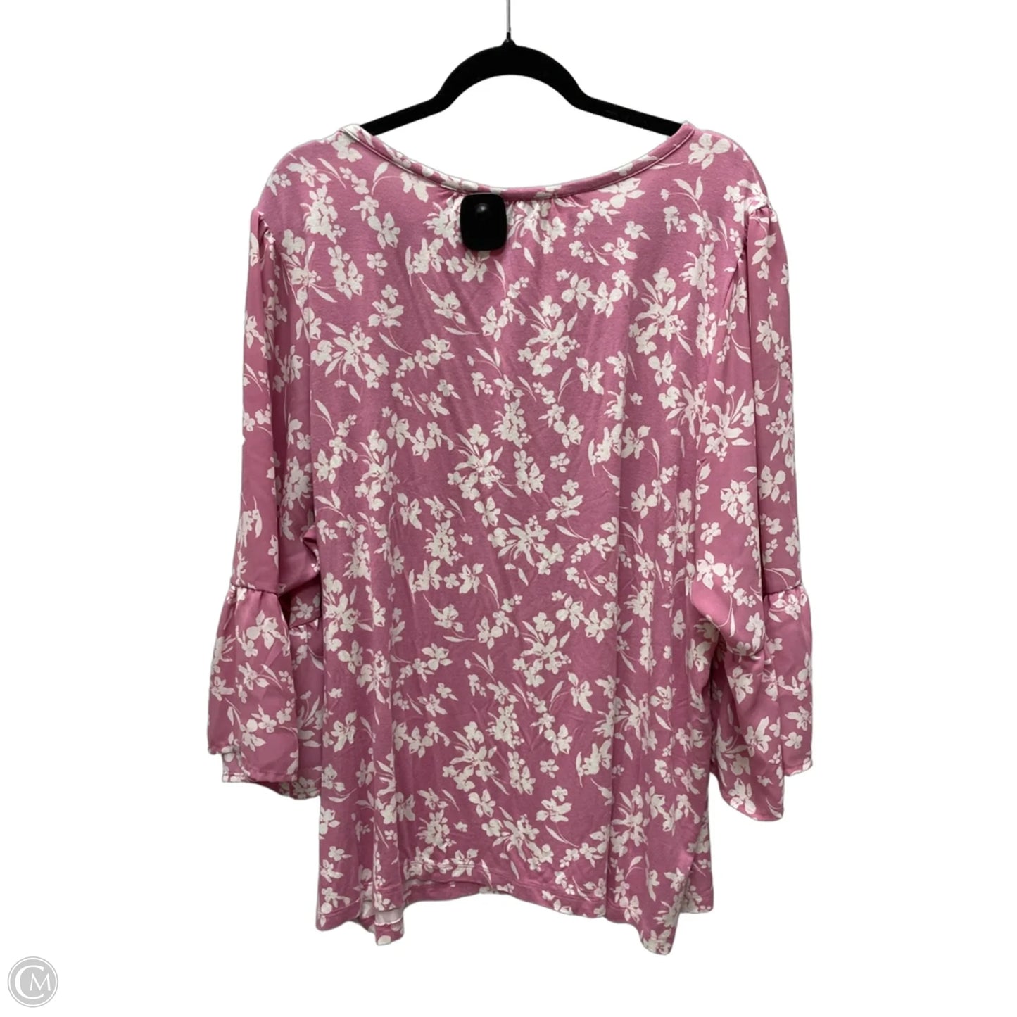 Top 3/4 Sleeve By Style And Company In Floral Print, Size: 3x