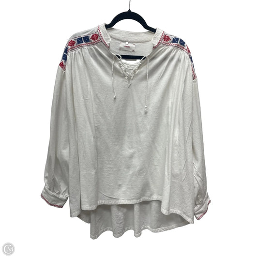 Top Long Sleeve By Xirena In White, Size: S