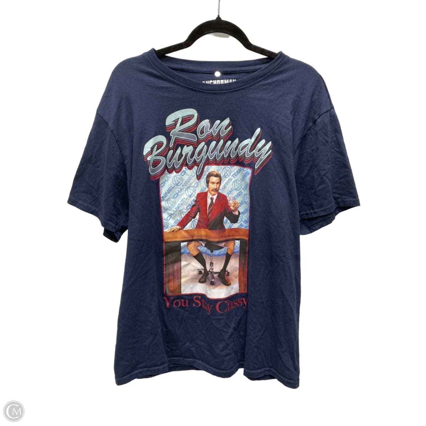 Top Short Sleeve By Clothes Mentor In Navy, Size: Xl