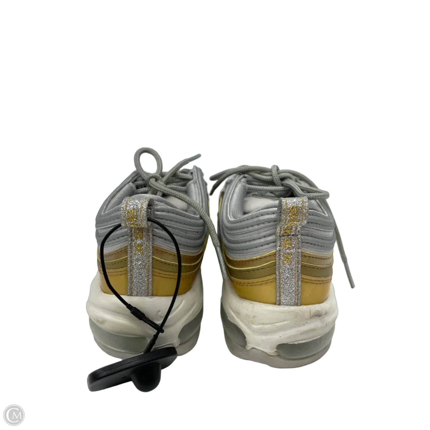 Shoes Sneakers By Nike In Gold & Silver, Size: 8