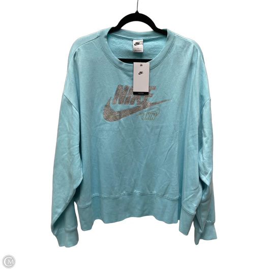 Sweatshirt Collar By Nike Apparel In Aqua, Size: 3x