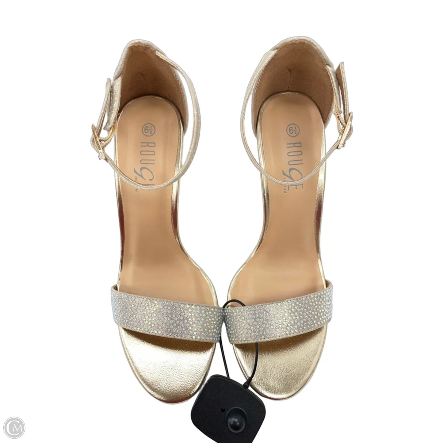 Sandals Heels Stiletto By Rouge In Gold, Size: 6.5