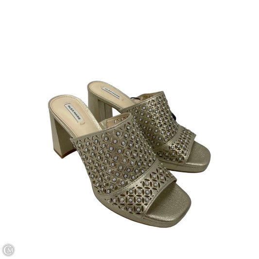 Sandals Heels Block By Alex Marie In Gold, Size: 8