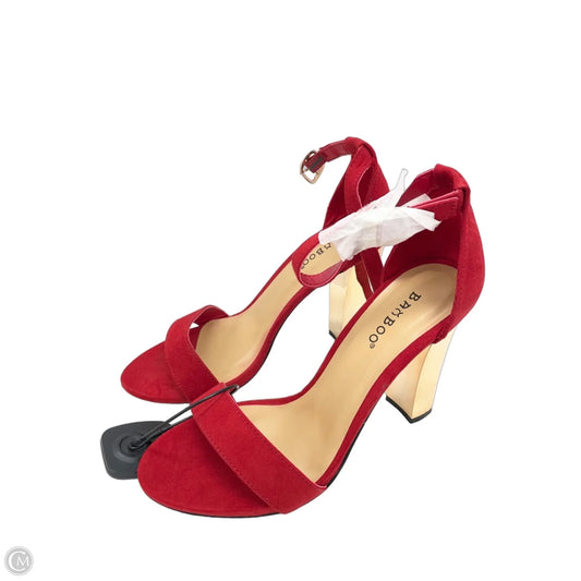 Sandals Heels Block By Bamboo In Red, Size: 7