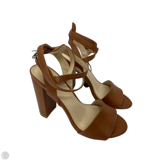 Sandals Heels Block By Wild Diva In Brown, Size: 7