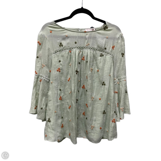 Top 3/4 Sleeve By Figuero & Flower In Floral Print, Size: 1x