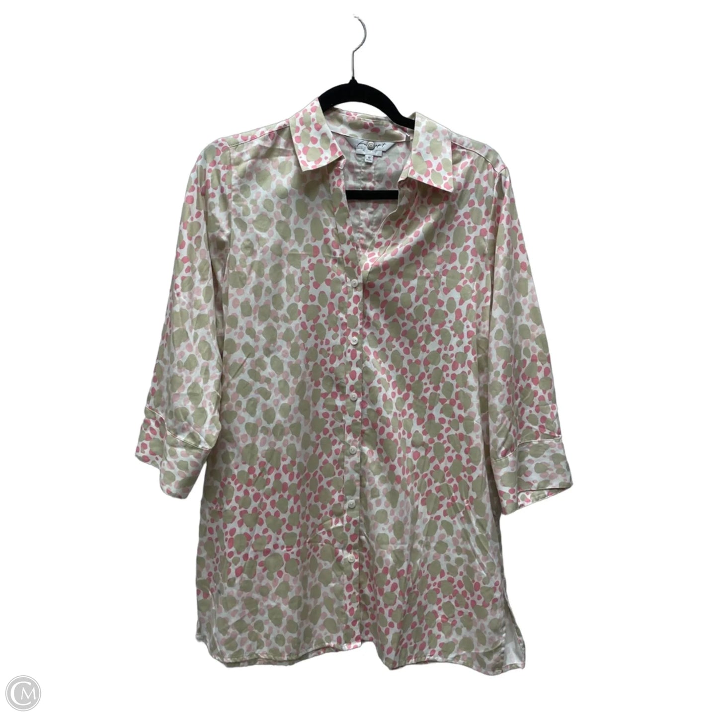 Top 3/4 Sleeve By Foxcroft In Polkadot Pattern, Size: M