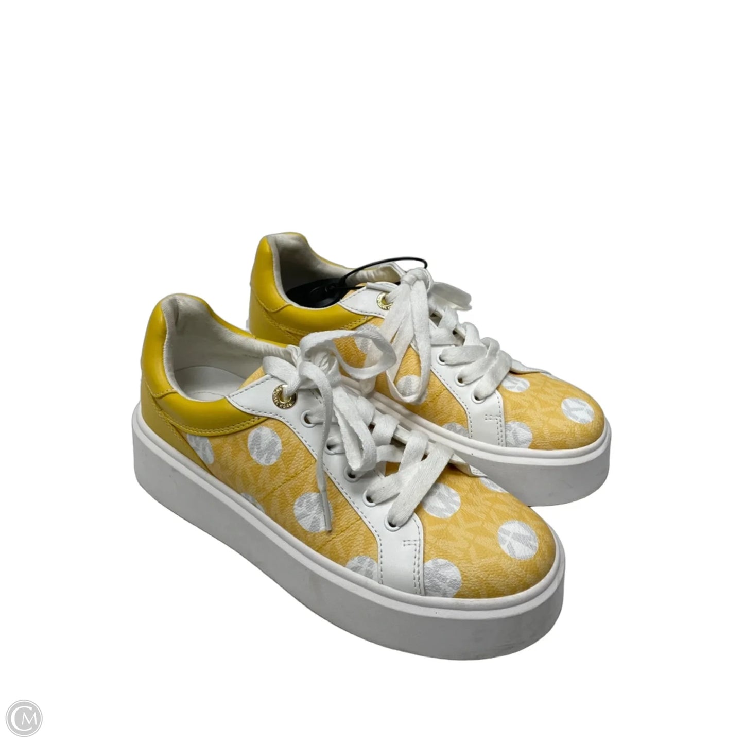 Shoes Sneakers By Michael By Michael Kors In White & Yellow, Size: 7