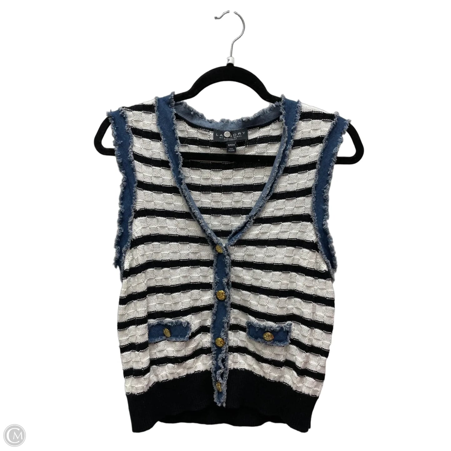 Vest Sweater By Laundry In Striped Pattern, Size: Sp