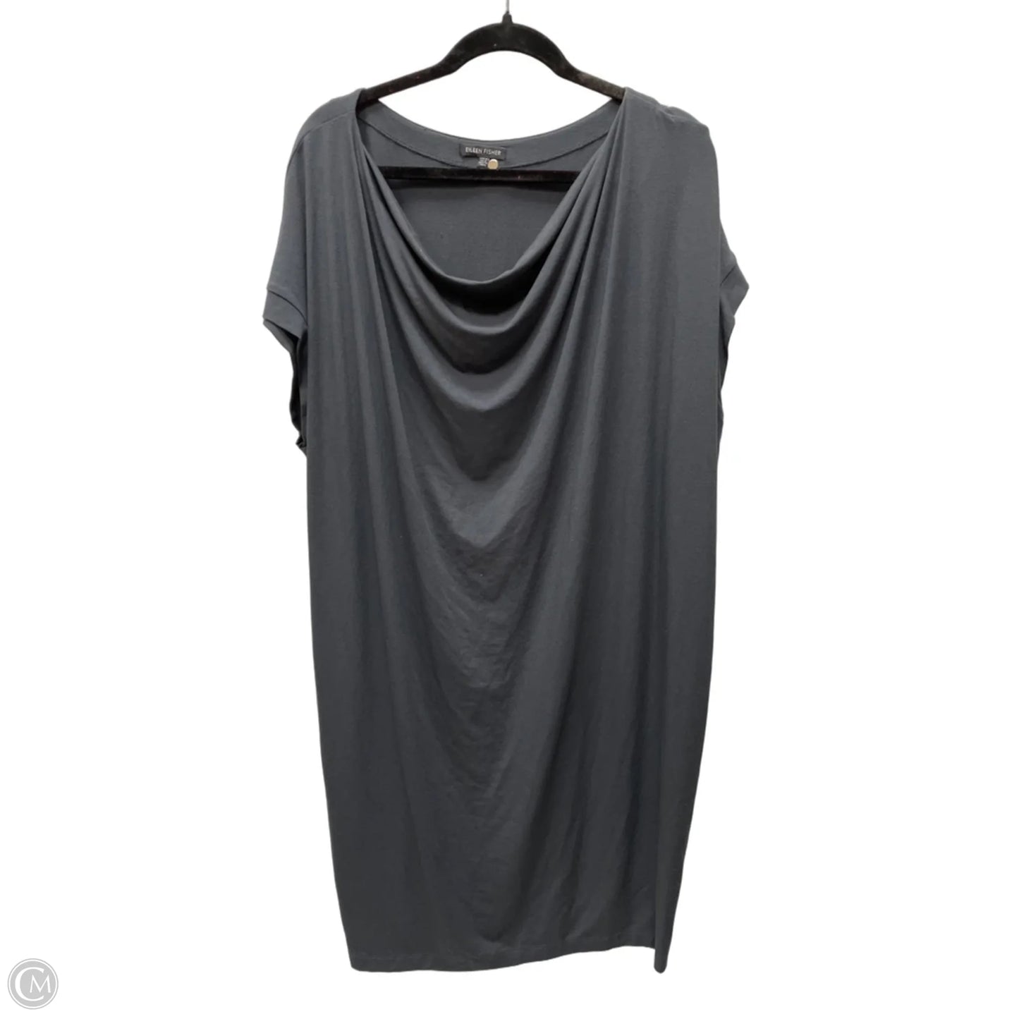 Dress Casual Midi By Eileen Fisher In Grey, Size: Xl