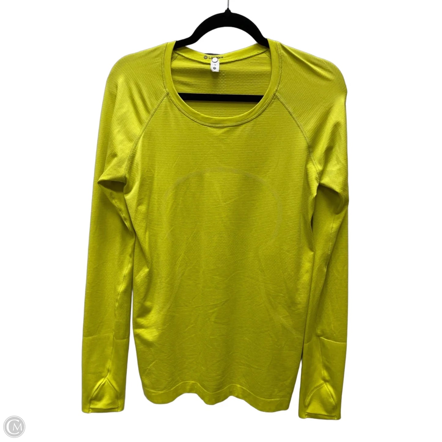 Athletic Top Long Sleeve Collar By Lululemon In Green, Size: M