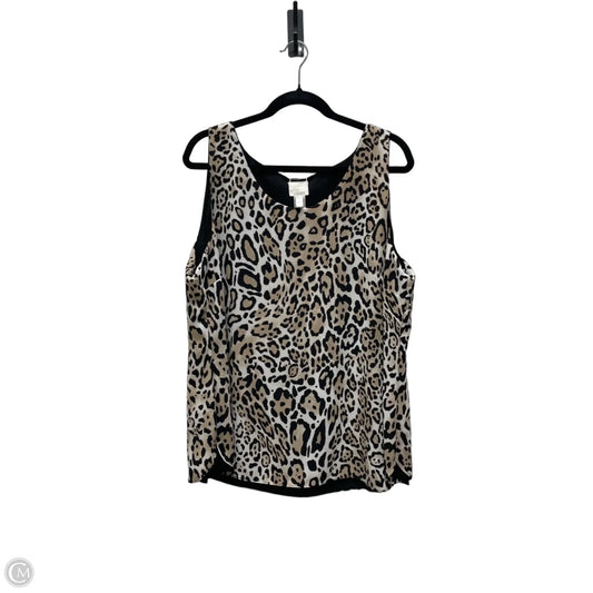 Top Sleeveless By Chicos In Animal Print, Size: Xl