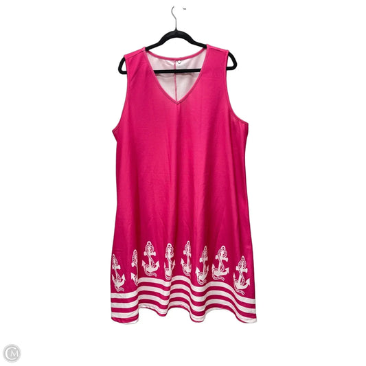 Dress Casual Short By Shein In Pink & White, Size: 3x