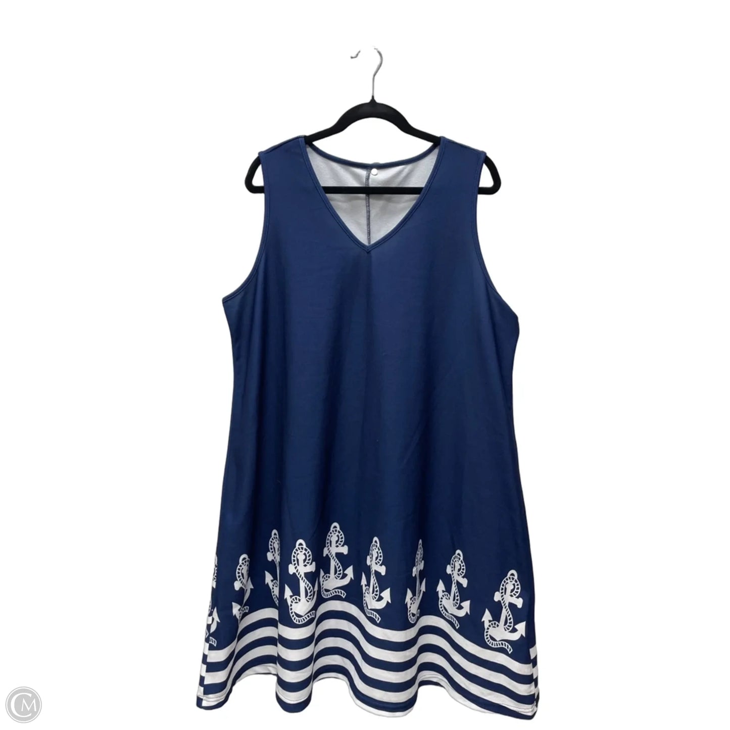 Dress Casual Short By Shein In Blue & White, Size: 2x