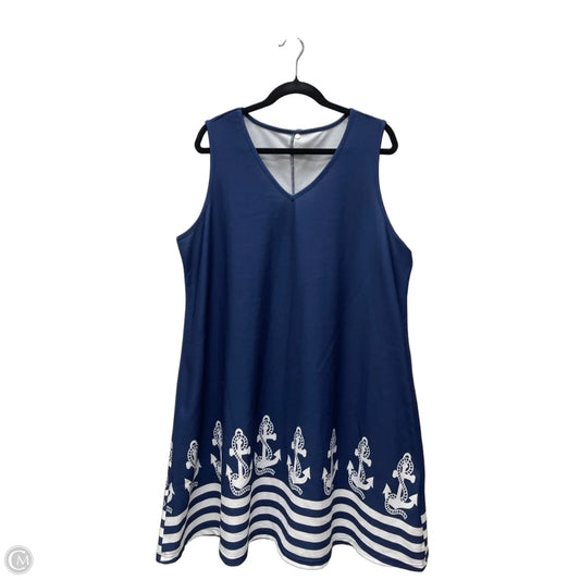 Dress Casual Short By Shein In Blue & White, Size: 2x