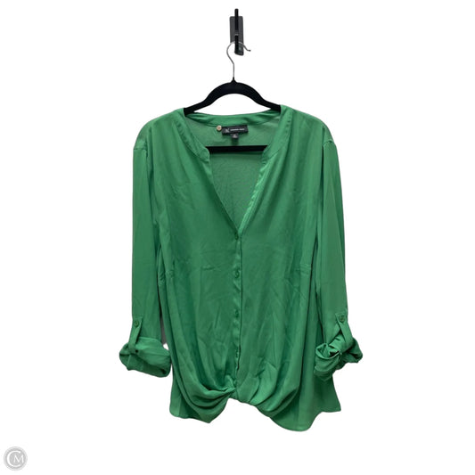 Top Long Sleeve By Inc In Green, Size: 2x
