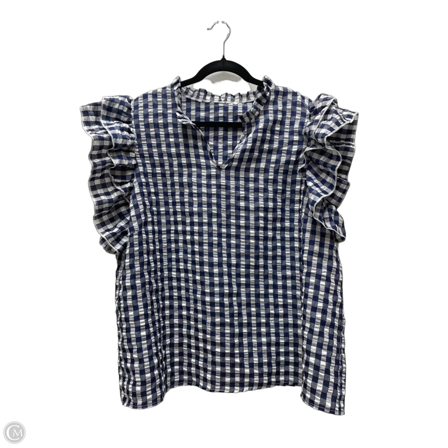 Top Sleeveless By Emery Rose In Checkered Pattern, Size: 3x
