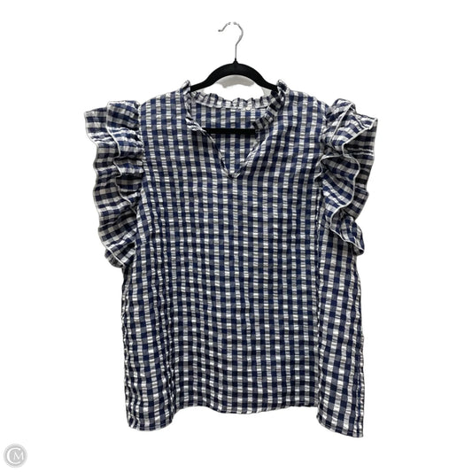 Top Sleeveless By Emery Rose In Checkered Pattern, Size: 3x