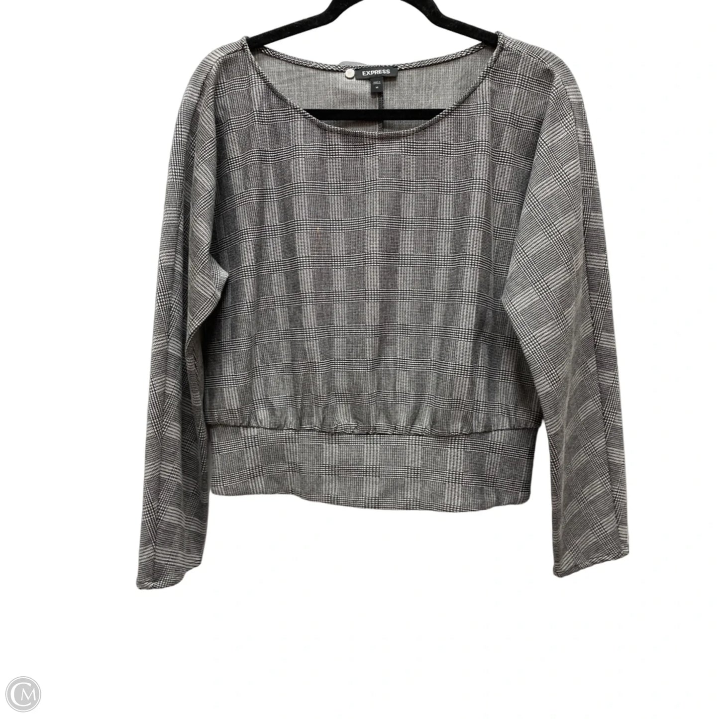 Top Long Sleeve By Express In Plaid Pattern, Size: M