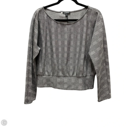 Top Long Sleeve By Express In Plaid Pattern, Size: M