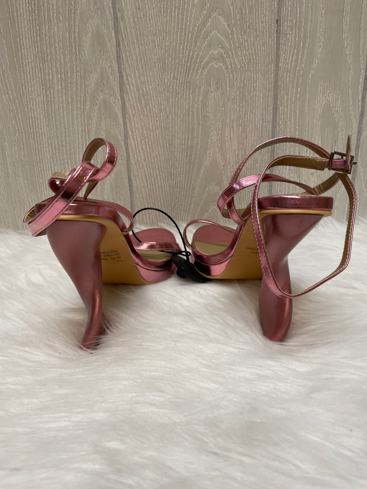 Pink Sandals Heels Block Lemonade, Size 7.5