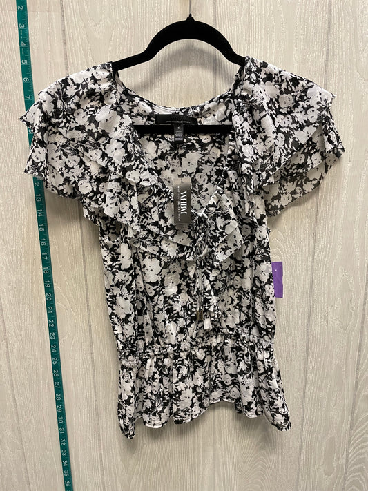 Floral Print Blouse Short Sleeve White House Black Market, Size S