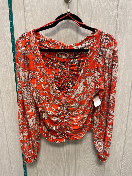 Orange Top Long Sleeve Free People, Size S