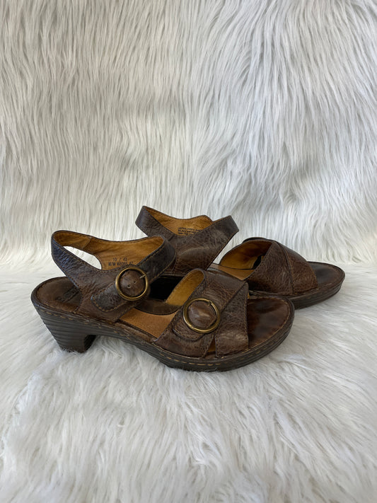 Brown Sandals Heels Block Born, Size 10