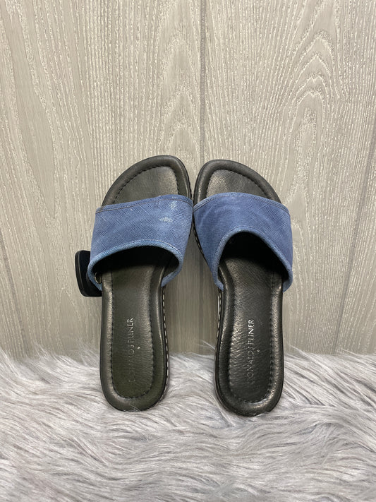 Sandals Flats By Donald Pliner In Black & Blue, Size: 7