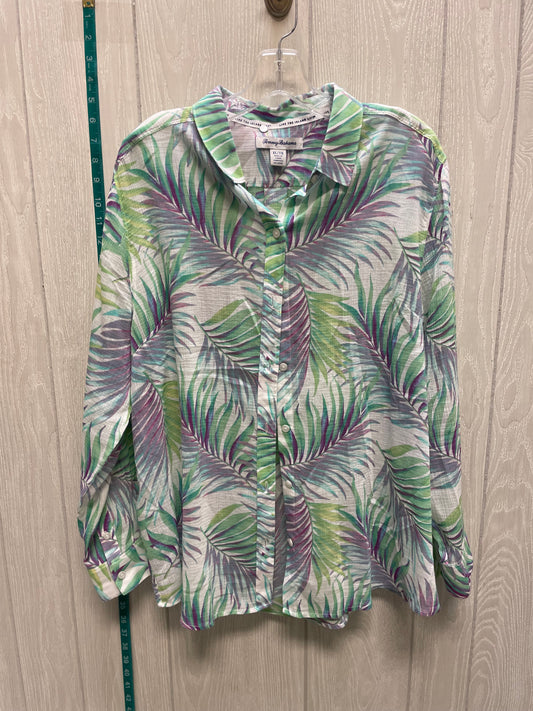 Tropical Print Top Long Sleeve Tommy Bahama, Size Xl