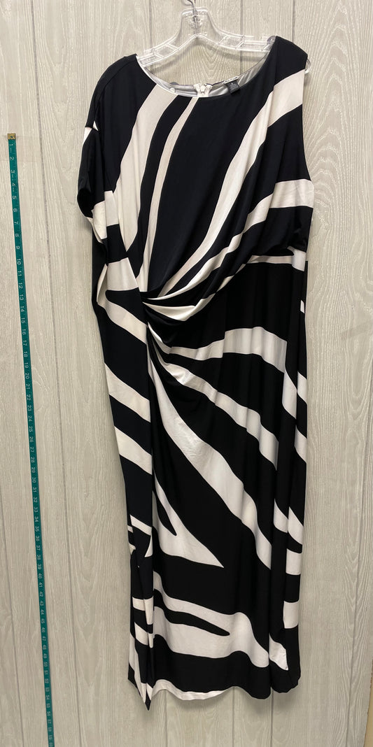 Dress Casual Maxi By Chicos In Black & White, Size: Xl